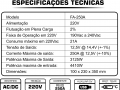 ESPECIFICAÇÕES TÉCNICAS FONTE 250A